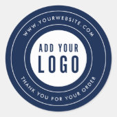 Sticker Rond Bordure moderne Ajouter votre logo Merci Couleur p (Devant)