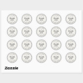 Sticker Rond Bordure neutre Merci Mariage simple (Feuille)