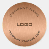 Sticker Rond Bordure or mince en cuivre Brown (Devant)