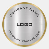 Sticker Rond Bordure or mince métallique simple (Devant)