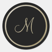 Sticker Rond Bordure Or/Noir (Devant)