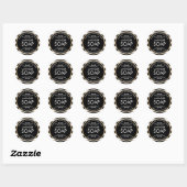Sticker Rond Bordure Or Soap Fabriquée à la main (Feuille)