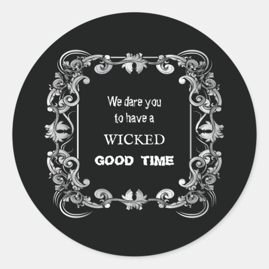 Sticker Rond Bordure orange Halloween noir (Devant)