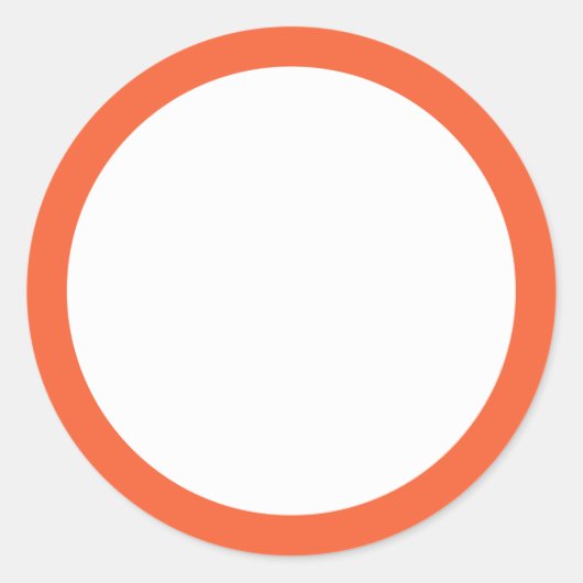Sticker Rond Bordure orange rectangulaire vide (Devant)