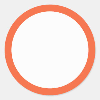 Sticker Rond Bordure orange rectangulaire vide