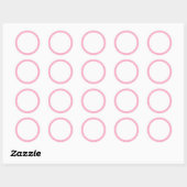 Sticker Rond Bordure rose clair (Feuille)