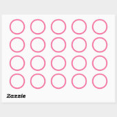 Sticker Rond Bordure rose vierge (Feuille)