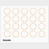 Sticker Rond Bordure simple blanche et orange (Feuille)