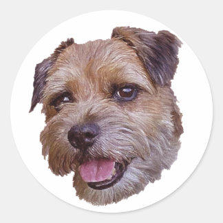 Sticker Rond Bordure Terrier