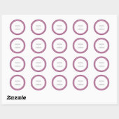 Sticker Rond Bordure violet gras Mariage moderne (Feuille)