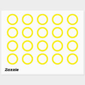 Sticker Rond Bordures larges - Alerte jaune (Feuille)