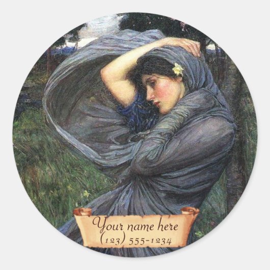 Sticker Rond "Boreas" Plaque d'enregistrement pré-Raphaelite de (Devant)