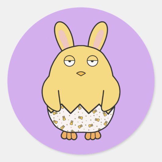 Sticker Rond Bored Bunny Chick (Devant)
