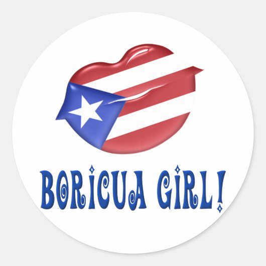 Sticker Rond Boricua Girl (Devant)