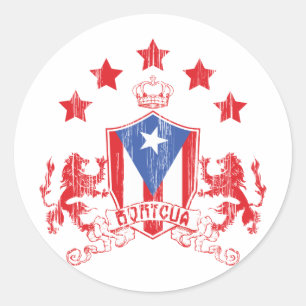 Sticker Rond Boricua Heraldy