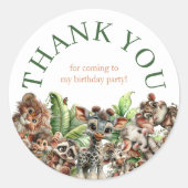 Sticker Rond Born Two Be Wild Safari Birthday (Devant)