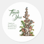 Sticker Rond Born Two Be Wild Safari Birthday (Devant)