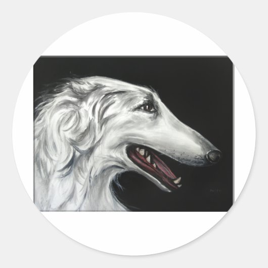 Sticker Rond borzoi (Devant)