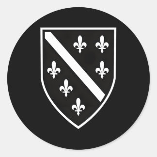 Sticker Rond Bosnie Drapeau Herzégovine Drapeau Balkan Bosniens