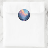 Sticker Rond Bosquet de Colorfall – Paysage de forêt automnale (Sac)