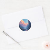 Sticker Rond Bosquet de Colorfall – Paysage de forêt automnale (Enveloppe)
