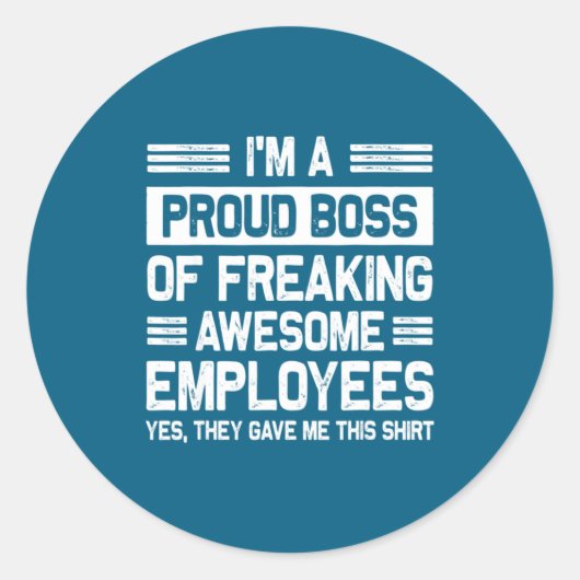 Sticker Rond Boss Day Employee Appreciation Office Funny Boss  (Devant)