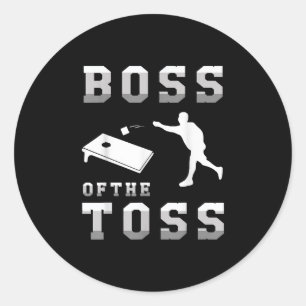 Sticker Rond Boss De Toss Bean Sand Bag Toss Cornhole