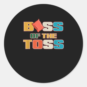 Sticker Rond Boss Rétro Des Sacs À Dos Toss Bean Toss Cornhole
