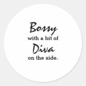 Sticker Rond Bossy avec un peu de Diva (Devant)