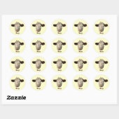 Sticker Rond Bossy la vache (Feuille)