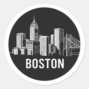 Sticker Rond BOSTAN City Skyline Silhouette
