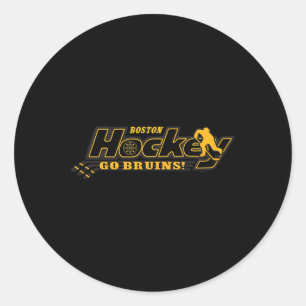 Sticker Rond Boston Bruins Hockey Blanc Officiellement Sous Lic