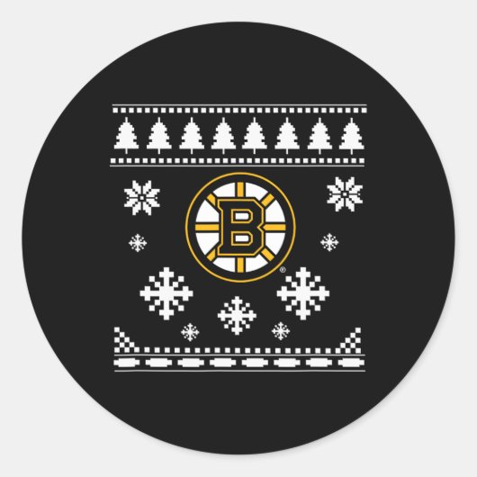 Sticker Rond Boston Bruins Vacances de Noël moche (Devant)