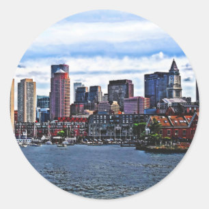 Sticker Rond Boston MA - Port intérieur