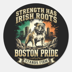 Sticker Rond Boston Pride Irish Roots Bulldog
