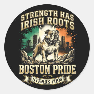 Sticker Rond Boston Pride Irish Roots Bulldog