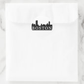 Sticker Rond Boston Skyline (Sac)