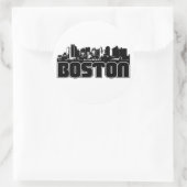 Sticker Rond Boston Skyline (Sac)