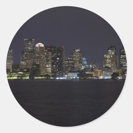 Sticker Rond Boston Skyline (Devant)