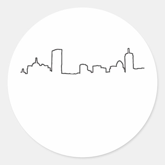 Sticker Rond Boston - Skyline (Devant)