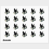 Sticker Rond Boston Terrier (Feuille)