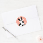Sticker Rond Boston Terrier (Enveloppe)