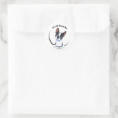 Sticker Rond Boston Terrier C'Est Tout Pour Moi (Sac)