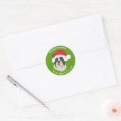 Sticker Rond Boston Terrier Joyeux Noël, Ne pas ouvrir avant (Enveloppe)