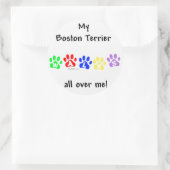 Sticker Rond Boston Terrier Marche Sur Moi (Sac)