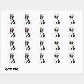 Sticker Rond Boston Terrier Reindeer (Feuille)