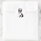 Sticker Rond Boston Terrier Reindeer (Sac)