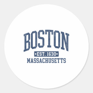 Sticker Rond Boston Vintage Sports Design Boston Machusetts Ma