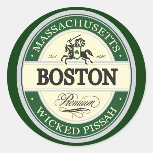 Sticker Rond boston - wicked pissah (Devant)