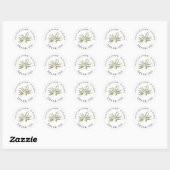 Sticker Rond Botanical Wedding Thank You | Minimalist Fern (Feuille)